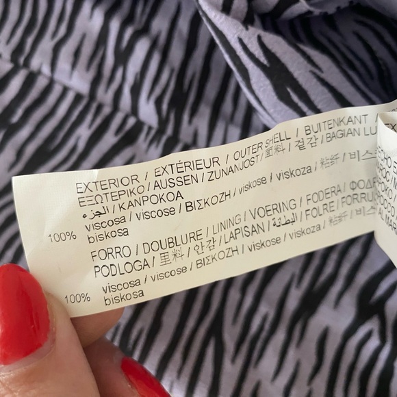 NWT Pull&Bear Lavender & Black Zebra Print Mini Skirt Size Large L Y2K Women’s - Picture 5 of 5